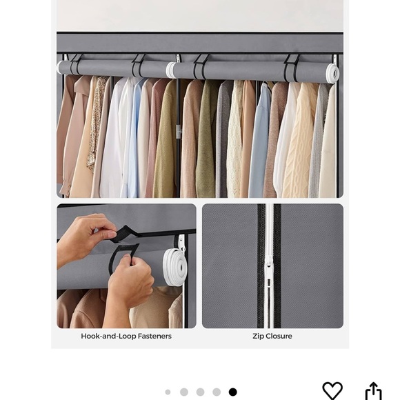 SONGMICS Portable Closet, Wardrobe Closet Organizer with Cover - Picture 6 of 9